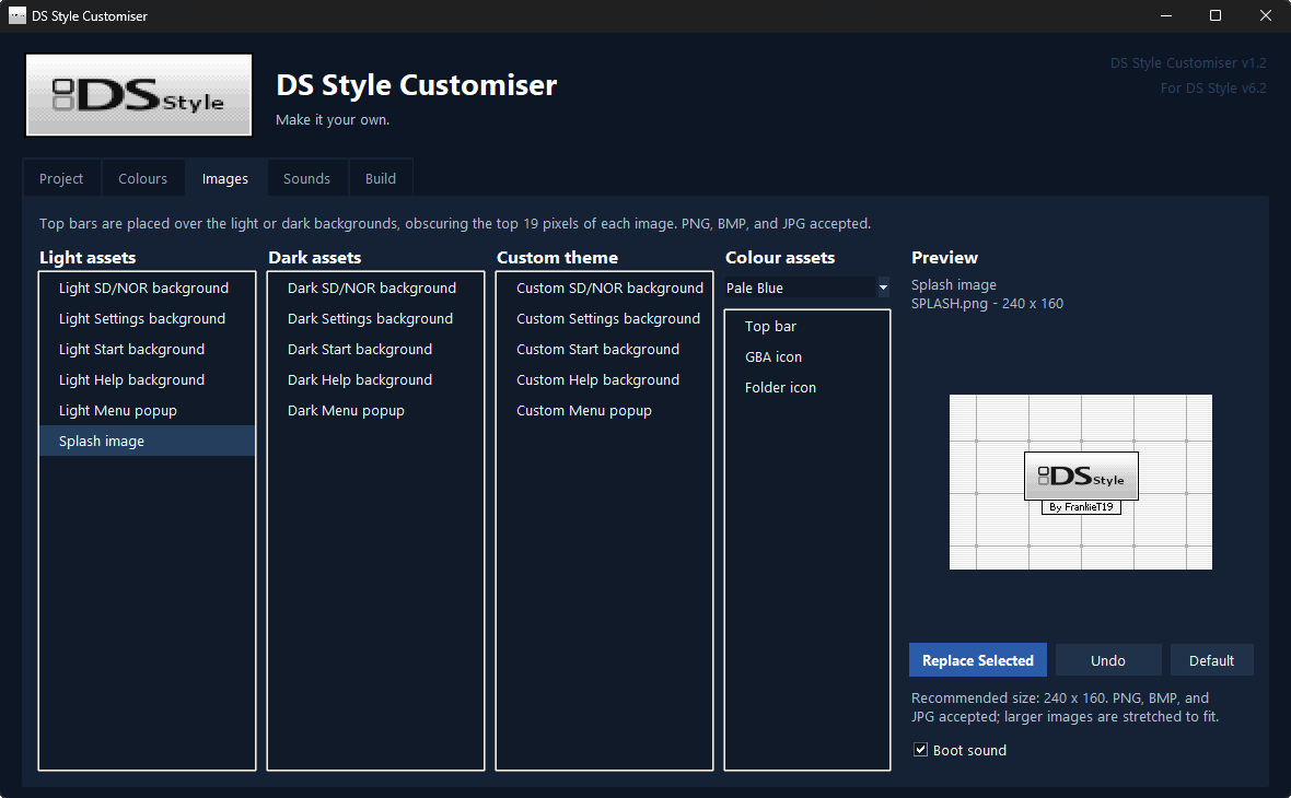 DS Style Customiser window
