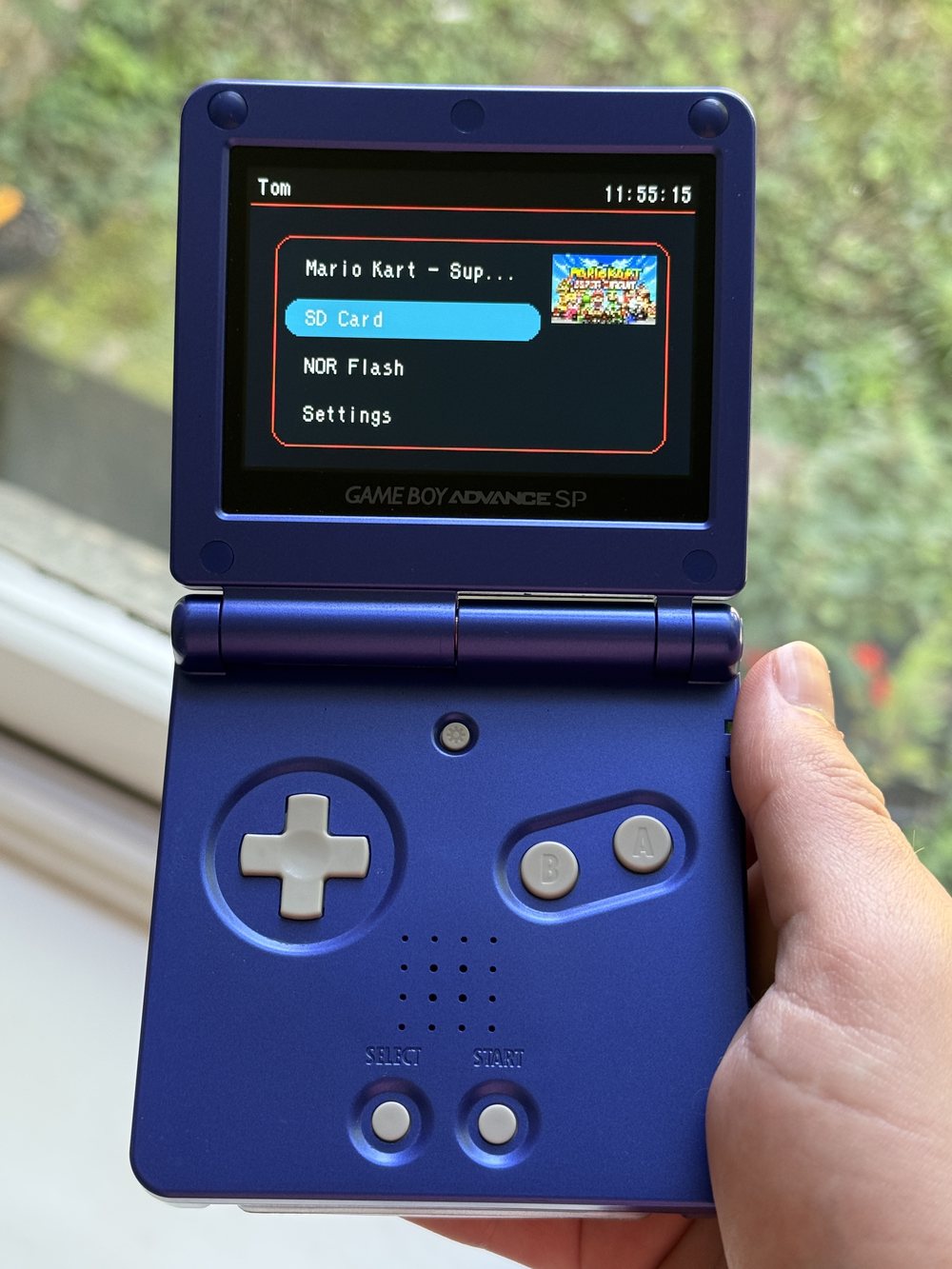 Simple Style start screen on a Game Boy Advance SP